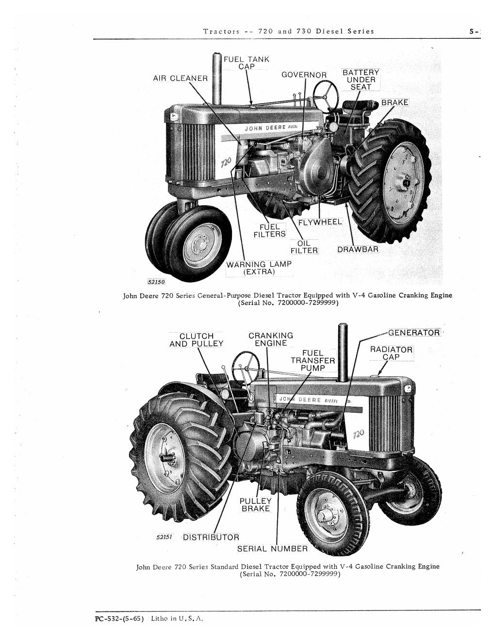 Preview page 2 of John Deere 720, 730 Diesel Tractor Parts Manual
