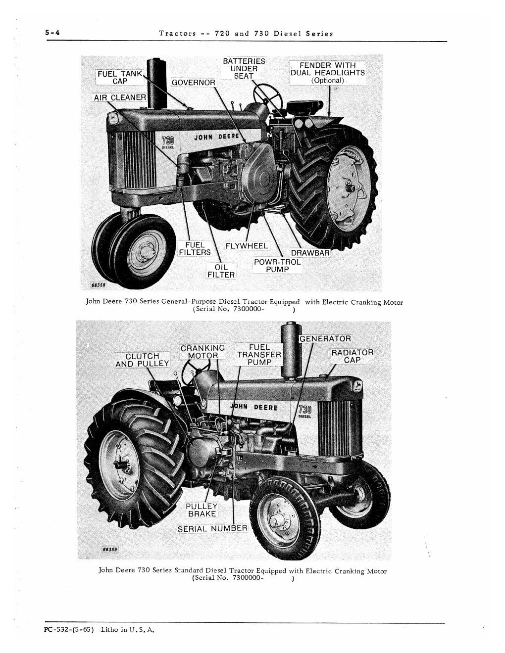 Preview page 5 of John Deere 720, 730 Diesel Tractor Parts Manual