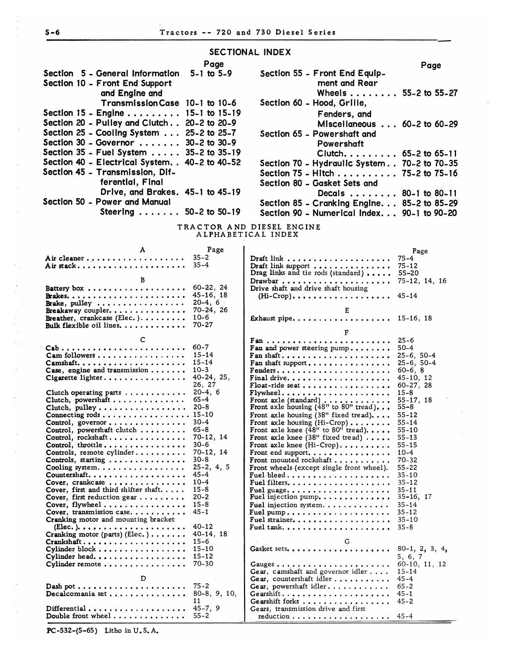 Preview page 7 of John Deere 720, 730 Diesel Tractor Parts Manual