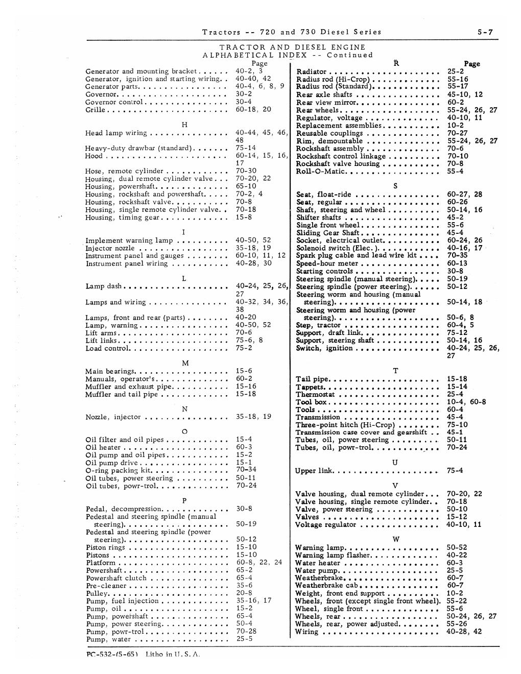 Preview page 8 of John Deere 720, 730 Diesel Tractor Parts Manual