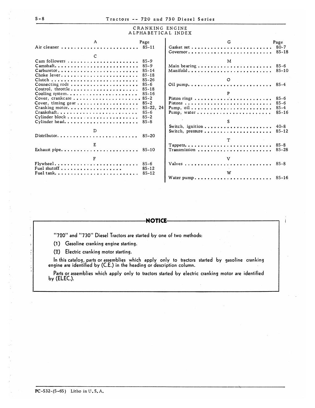 Preview page 9 of John Deere 720, 730 Diesel Tractor Parts Manual