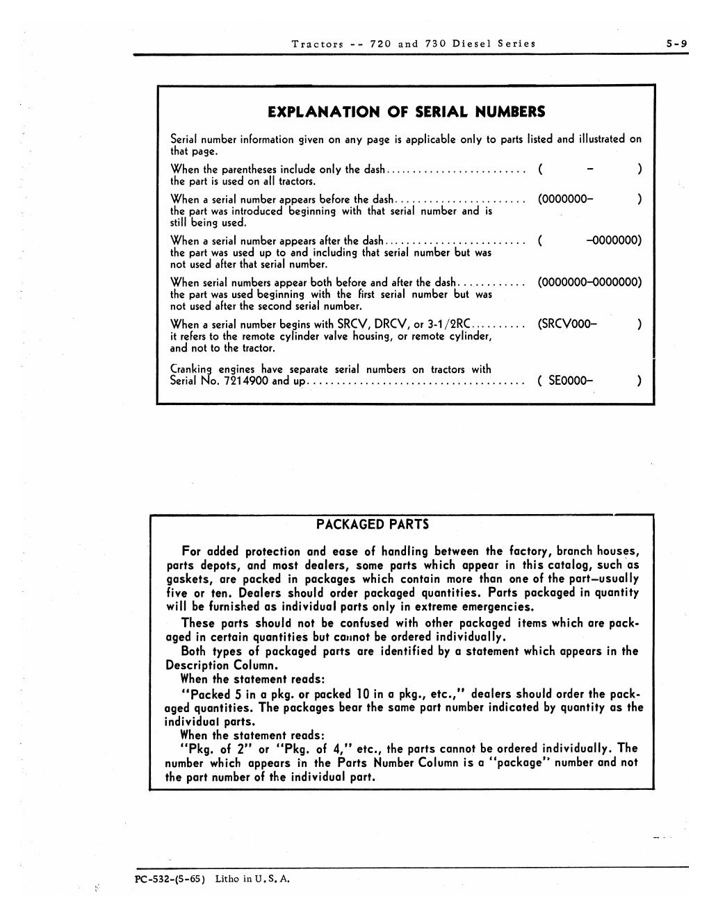 Preview page 10 of John Deere 720, 730 Diesel Tractor Parts Manual