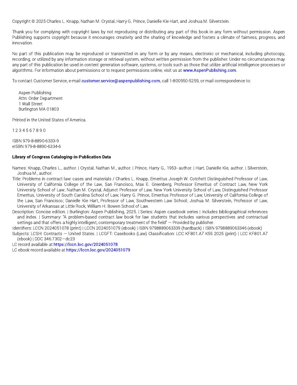 Preview page 5 of eBook PDF (EPUB) Problems in Contract Law Cases and Materials (Concise Edition) By Knapp Crystal, Prince Hart,  Silverst