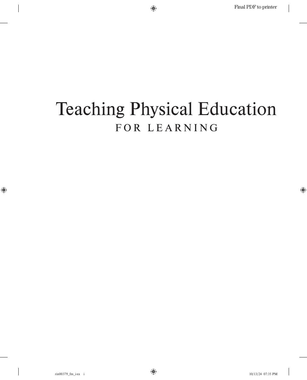 Preview page 2 of eBook PDF Teaching Physical Education for Learning 2025 Release By Judith E. Rink