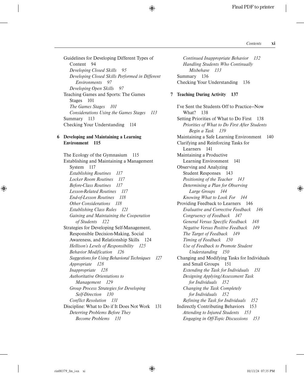 Preview page 9 of eBook PDF Teaching Physical Education for Learning 2025 Release By Judith E. Rink