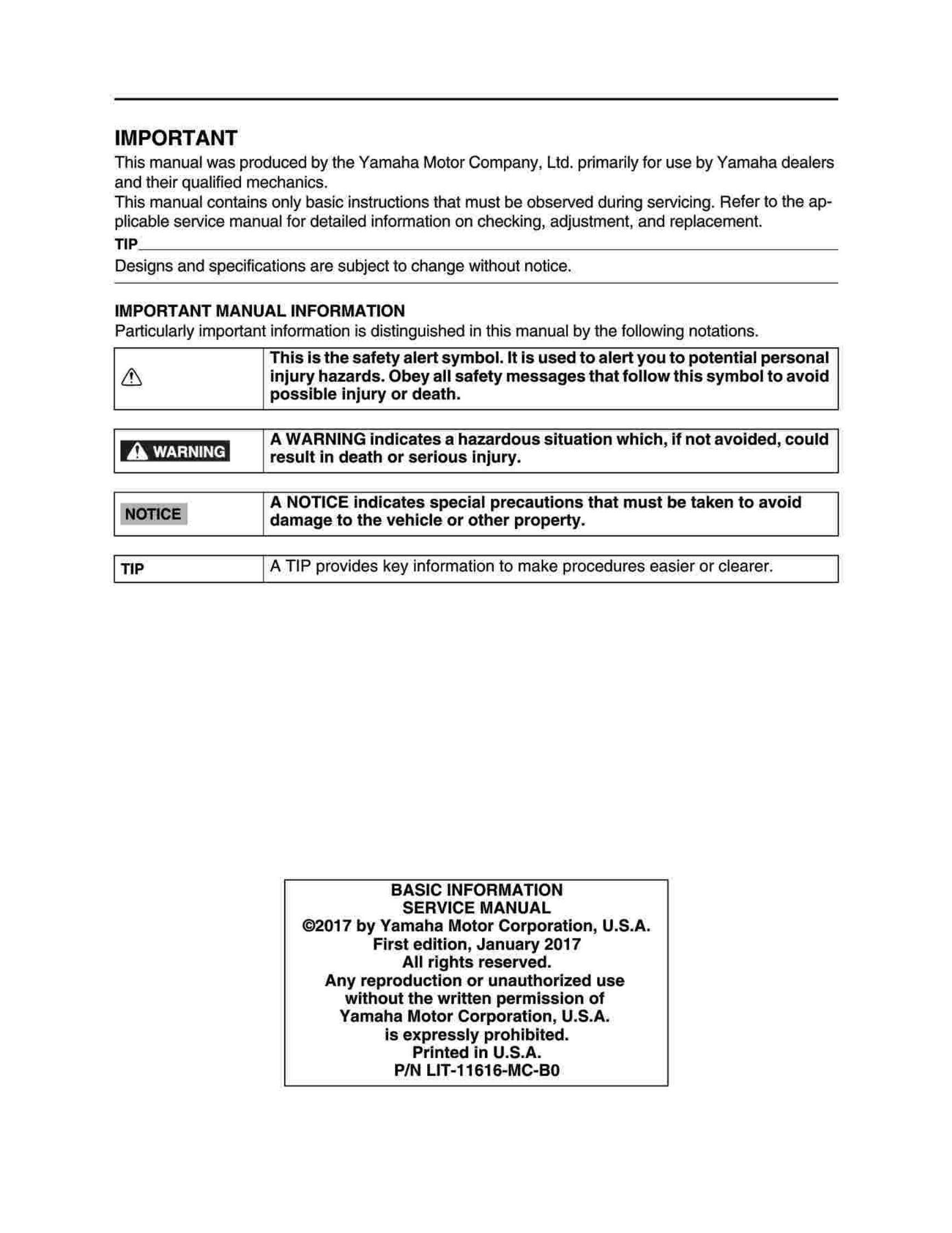 Preview page 5 of Yamaha Tenere 700 - 2024 Service manual