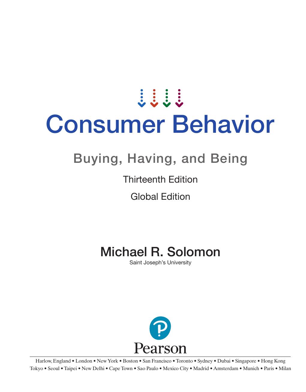 Preview page 2 of Consumer Behavior Buying Having and Being 13th Global Edition By Michael Solomon