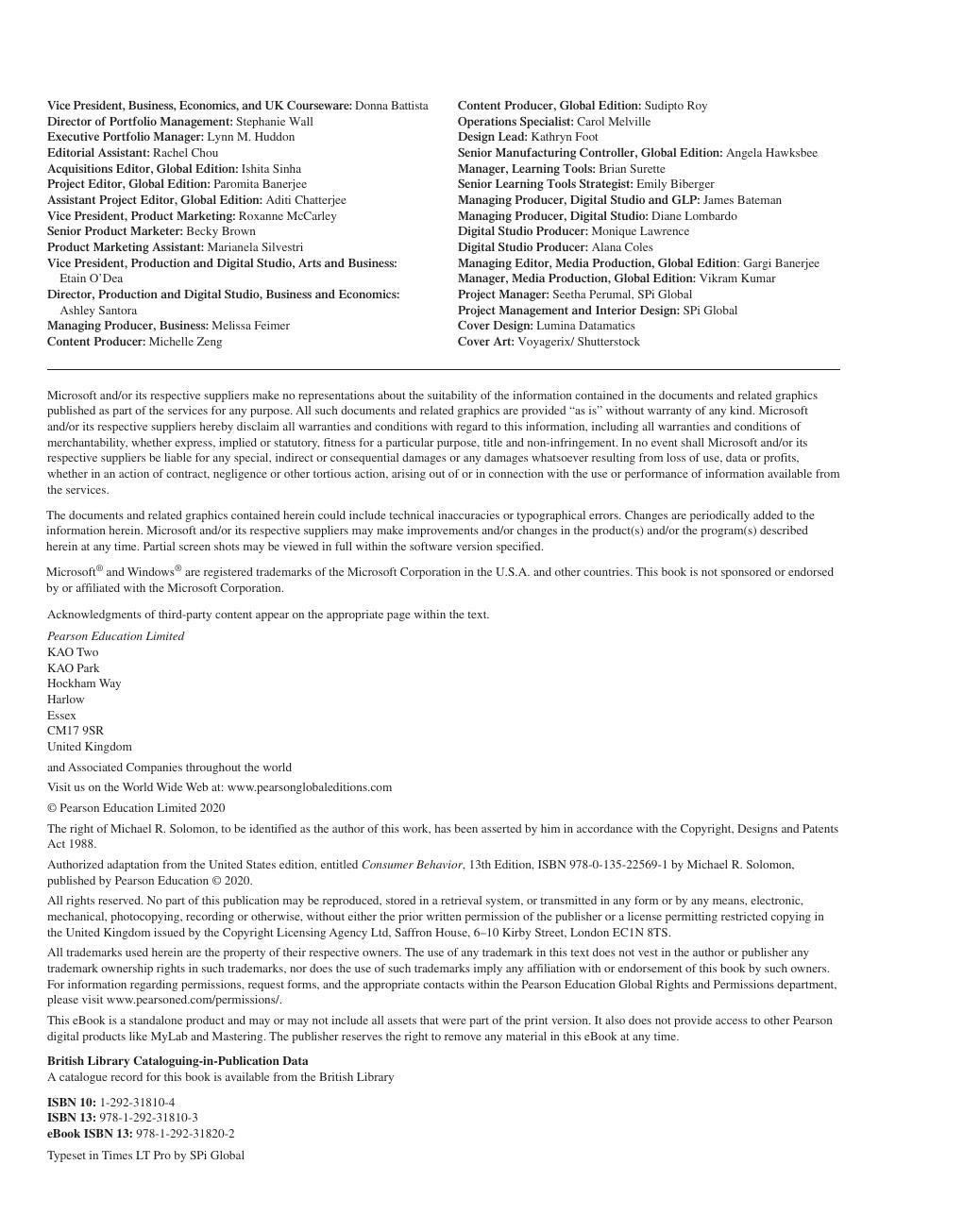 Preview page 4 of Consumer Behavior Buying Having and Being 13th Global Edition By Michael Solomon