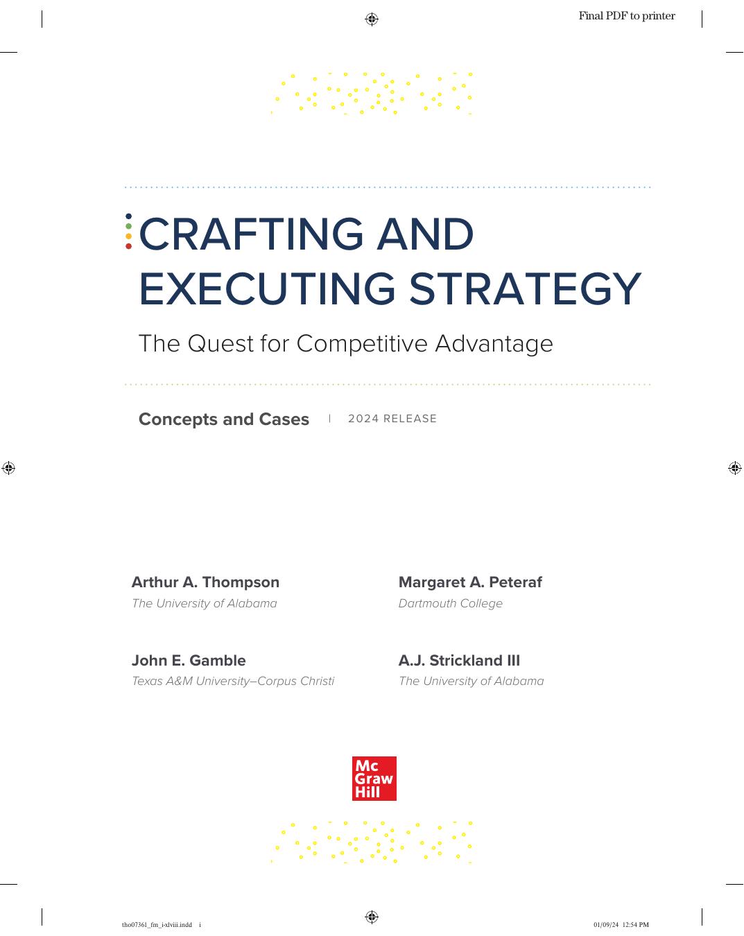 Preview page 2 of Crafting & Executing Strategy The Quest for Competitive Advantage Concepts and Cases 2024 Release By Arthur Thompson