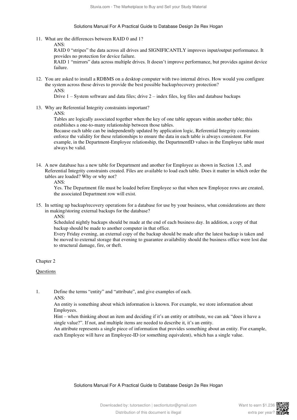 Preview page 5 of Solutions Manual For A Practical Guide to Database Design 2nd Edition By Rex Hogan