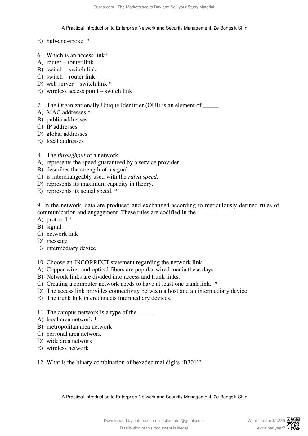 Preview page 3 of Test Bank for A Practical Introduction to Enterprise Network and Security Management, 2nd Edition By Bongsik Shin