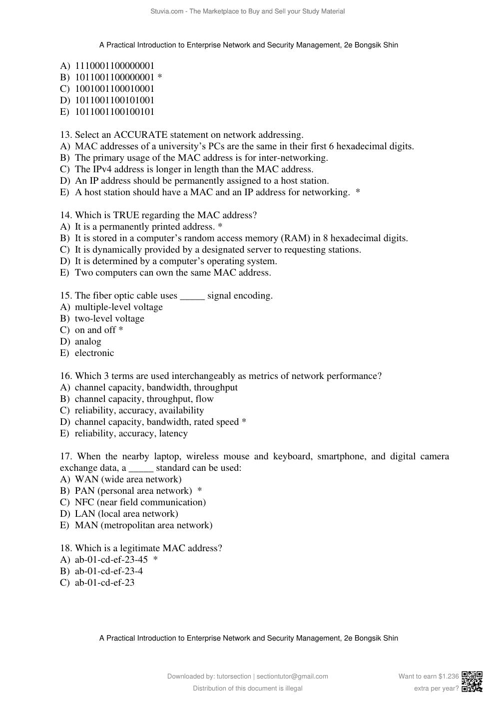 Preview page 4 of Test Bank for A Practical Introduction to Enterprise Network and Security Management, 2nd Edition By Bongsik Shin