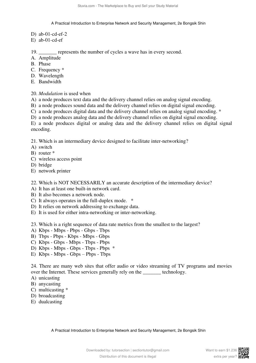 Preview page 5 of Test Bank for A Practical Introduction to Enterprise Network and Security Management, 2nd Edition By Bongsik Shin