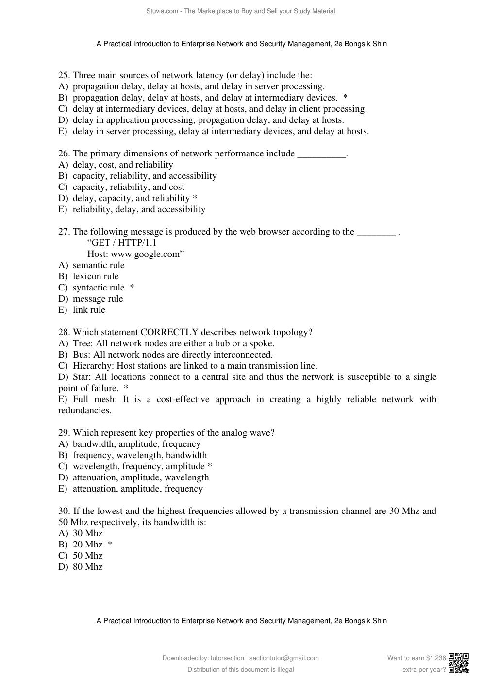 Preview page 6 of Test Bank for A Practical Introduction to Enterprise Network and Security Management, 2nd Edition By Bongsik Shin