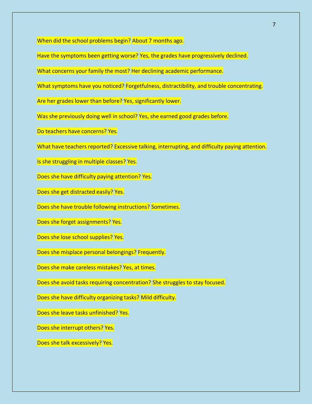 Preview page 7 of Nr 602 Sloan Glen Case Solution 10-Year Old  Female with Slipping Grades  Complete Assignment Guide  with Expert HPI Que