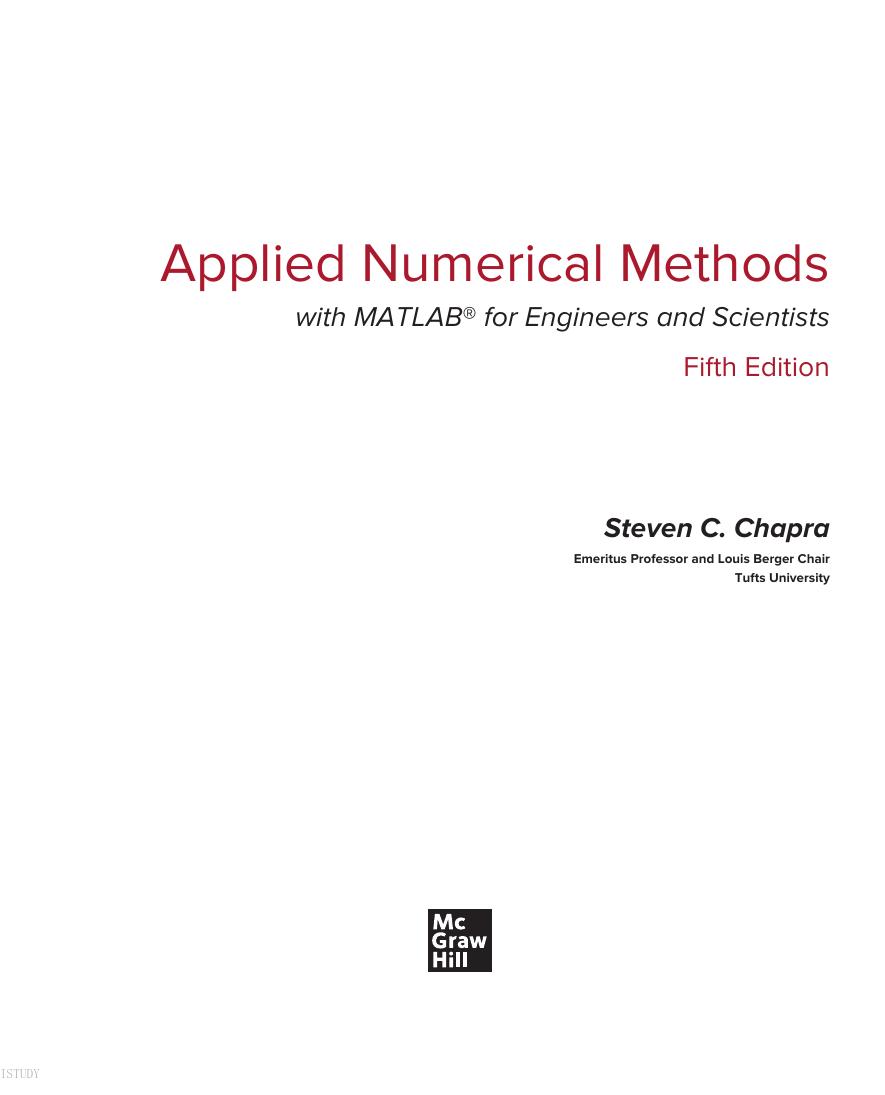 Preview page 2 of eBook PDF ISE Applied Numerical Methods with MATLAB for Engineers and Scientists 5th Edition By Steven Chapra