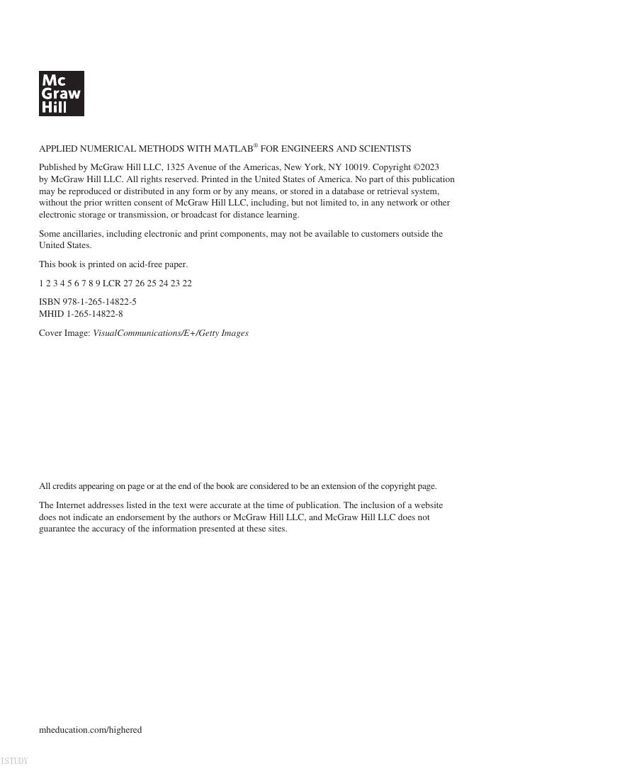 Preview page 3 of eBook PDF ISE Applied Numerical Methods with MATLAB for Engineers and Scientists 5th Edition By Steven Chapra