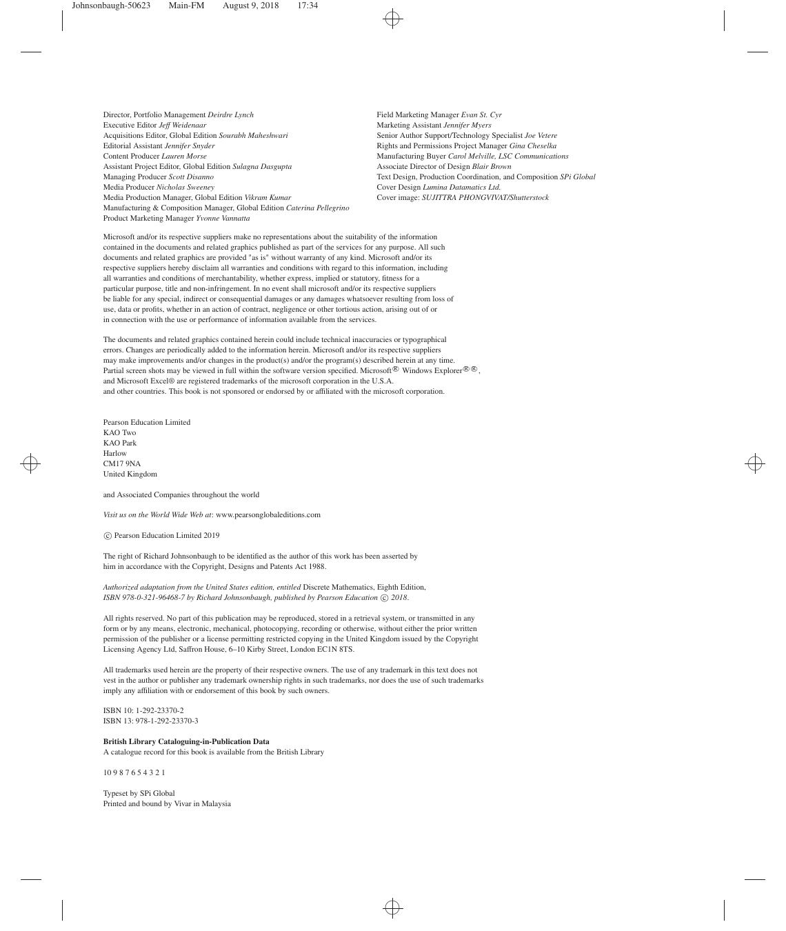 Preview page 6 of Discrete Mathematics 8th Global Edition By Richard Johnsonbaugh