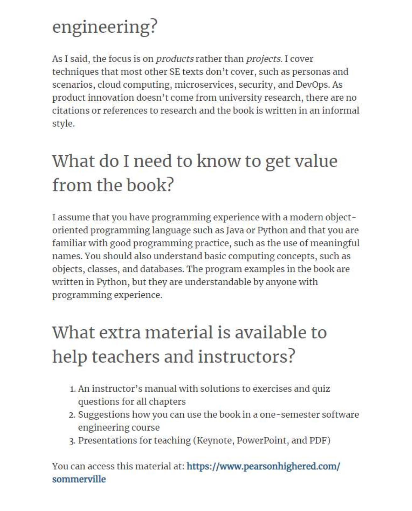 Preview page 8 of eBook [PDF] Engineering Software Products An Introduction to Modern Software Engineering 1st Edition By Ian Sommerville