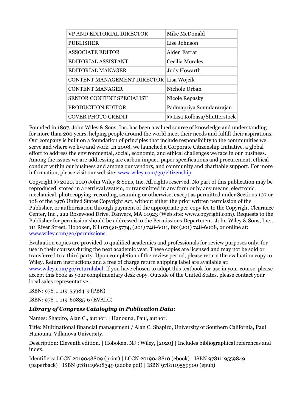 Preview page 3 of MULTINATIONAL FINANCIAL MANAGEMENT 11th Edition By ALAN C. SHAPIRO
