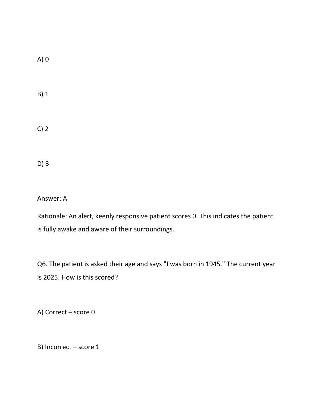 Preview page 10 of Nih stroke scale group a test answers (patients 1-6) – complete answer key updated spring