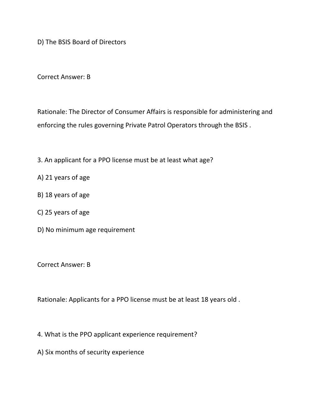 Preview page 2 of Private Patrol Operator (PPO) Test Exam  – Complete Questions and Correct Answers.....