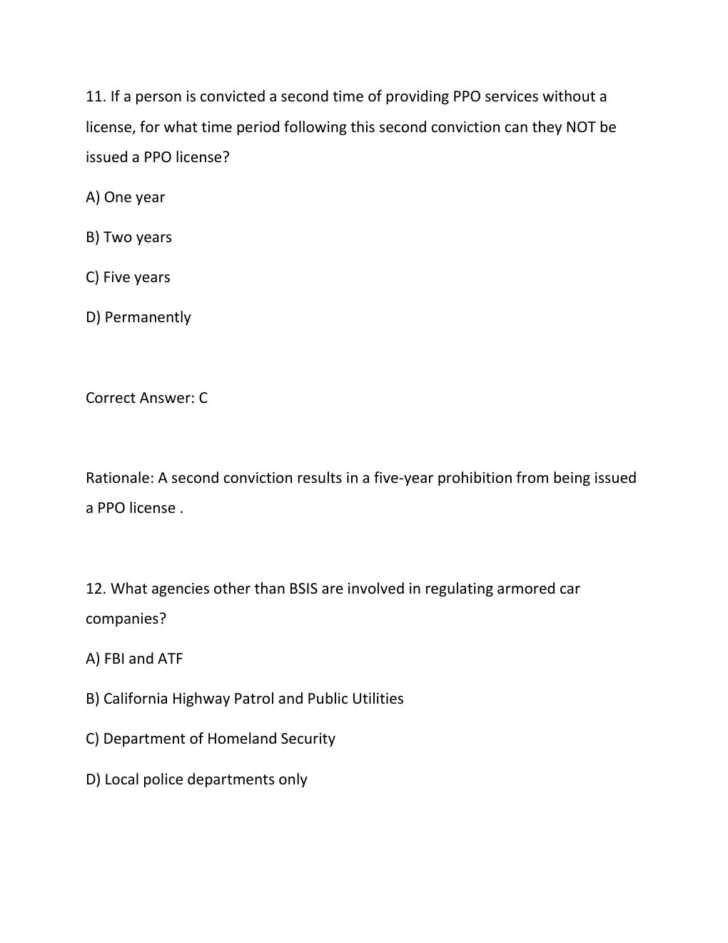 Preview page 7 of Private Patrol Operator (PPO) Test Exam  – Complete Questions and Correct Answers.....