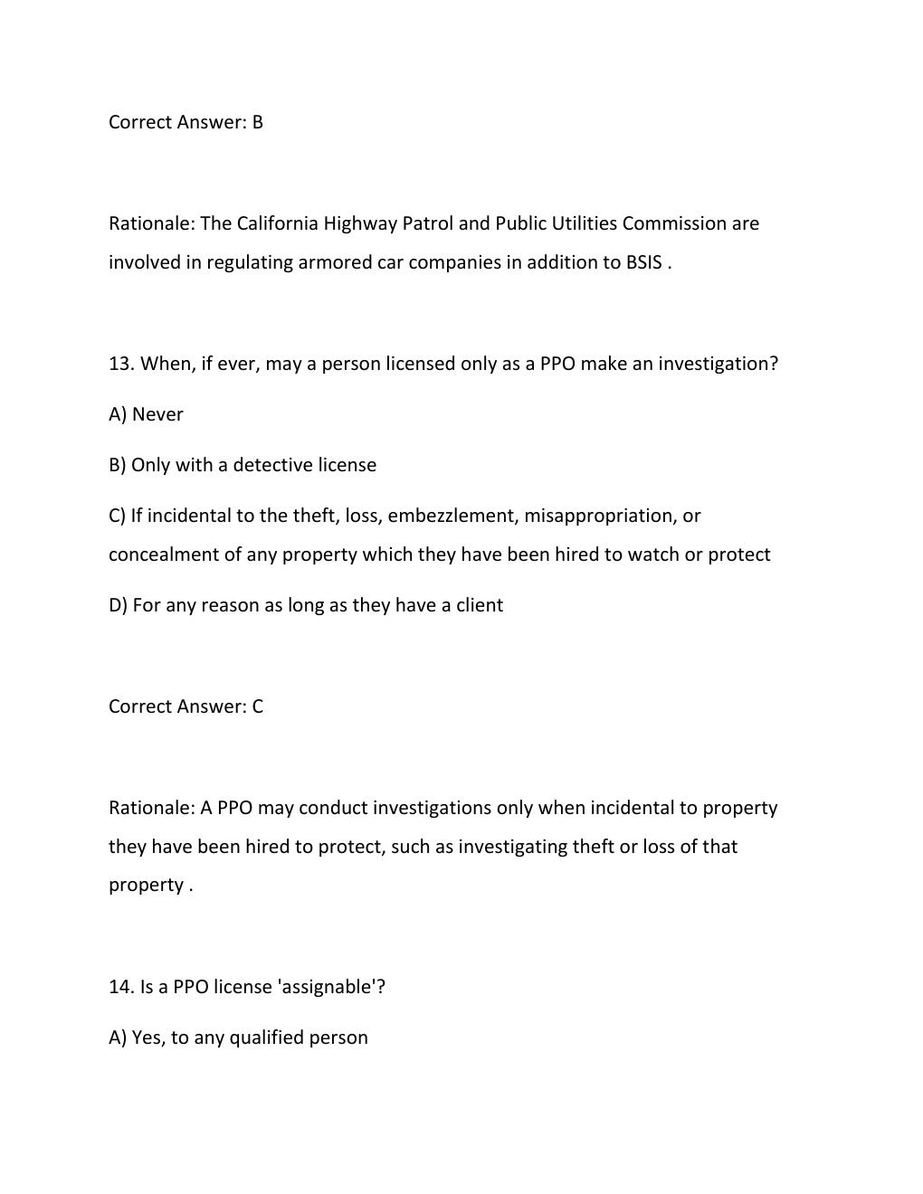 Preview page 8 of Private Patrol Operator (PPO) Test Exam  – Complete Questions and Correct Answers.....