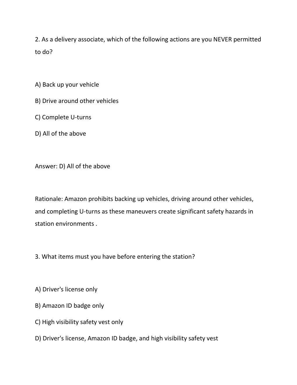 Preview page 2 of Amazon Driver Training 2026 update comprehensive questions and verified answers (complete solutions) ASSURED SUCCESS GRA