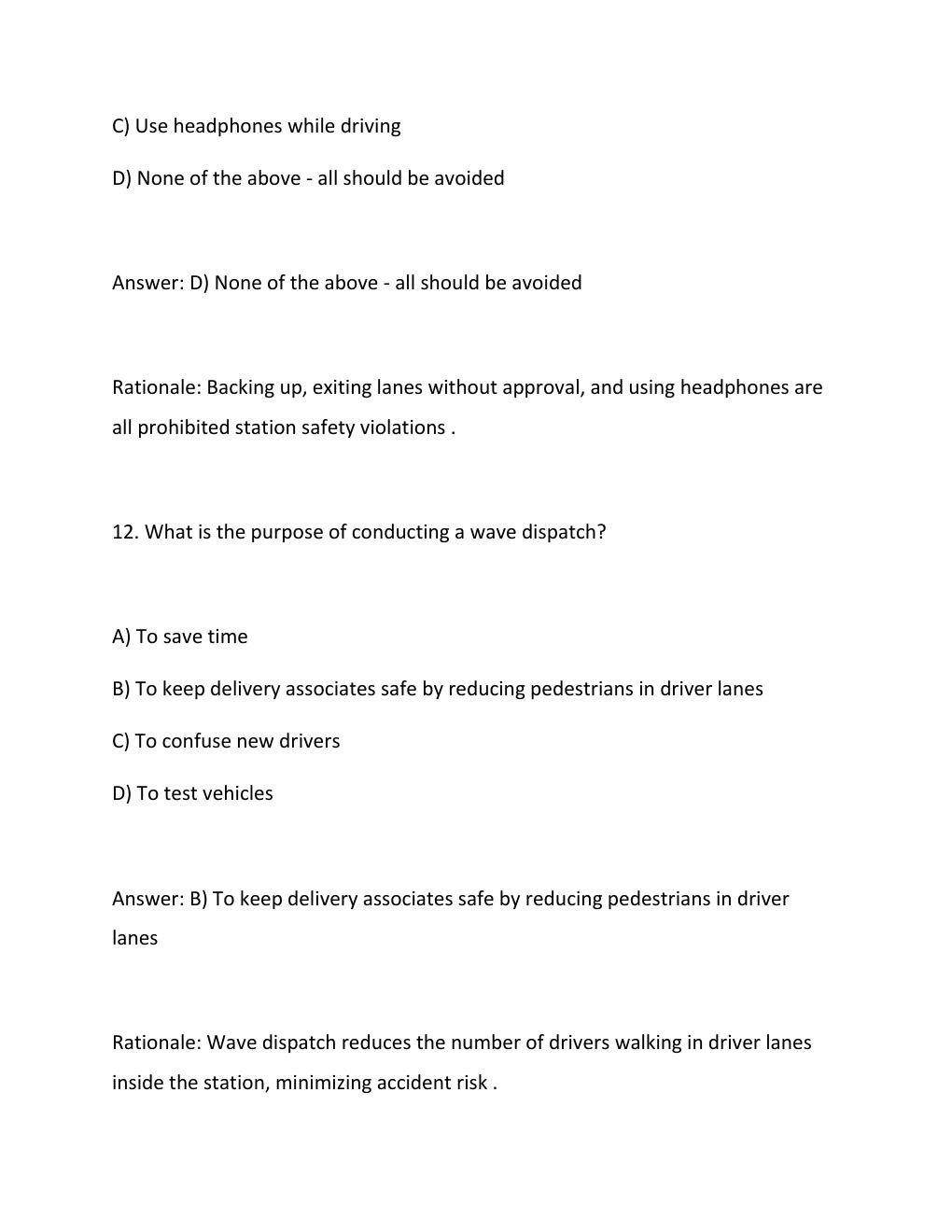 Preview page 8 of Amazon Driver Training 2026 update comprehensive questions and verified answers (complete solutions) ASSURED SUCCESS GRA