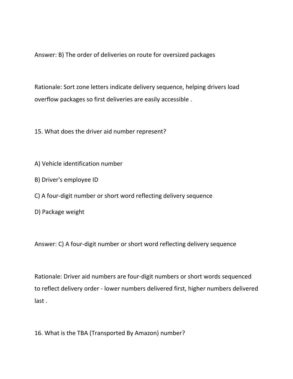 Preview page 10 of Amazon Driver Training 2026 update comprehensive questions and verified answers (complete solutions) ASSURED SUCCESS GRA