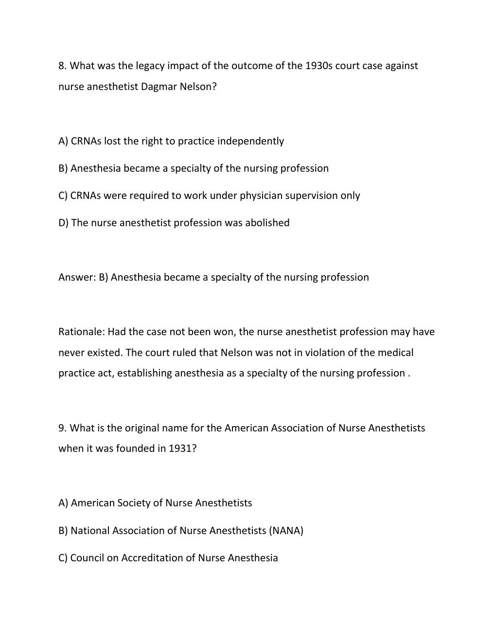 Preview page 6 of ANE 695 Module 1 Lesson  update comprehensive questions and verified answers (complete solutions) ASSURED SUCCESS GRADE