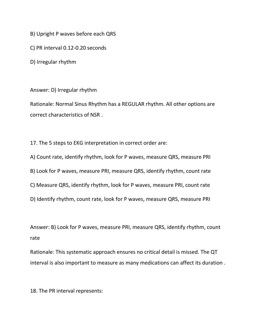 Preview page 9 of BASIC ARRHYTHMIA Sentara Test Questions and Answers Graded A