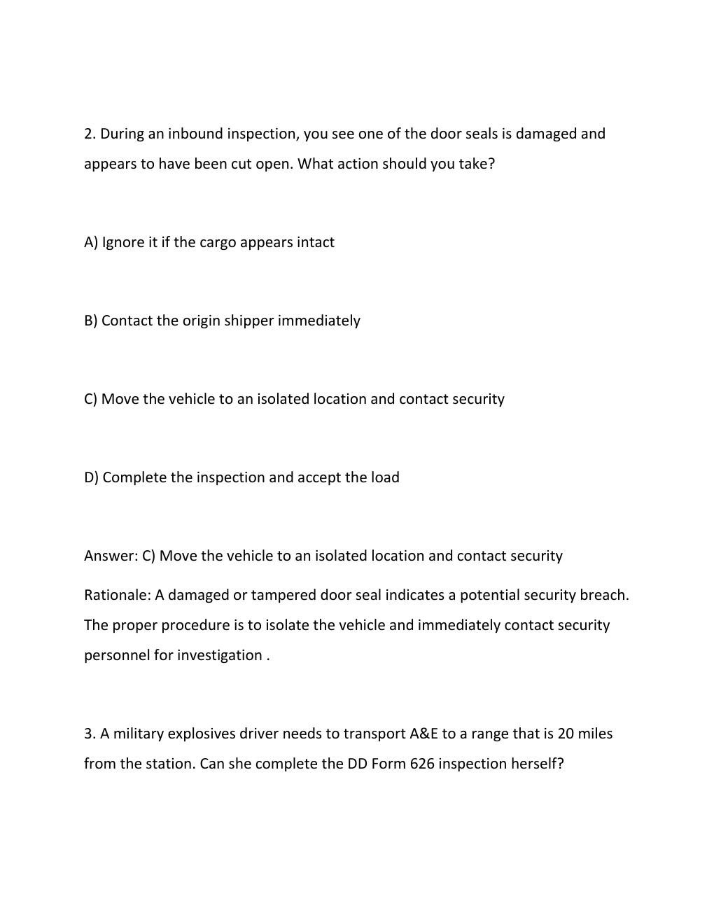 Preview page 2 of Ammo 51 Course MV-DL Questions and Answers 100%...