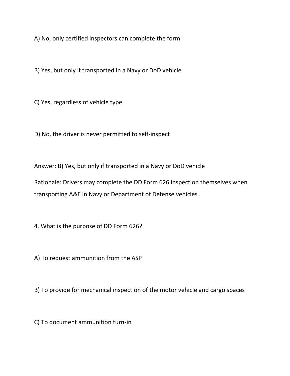 Preview page 3 of Ammo 51 Course MV-DL Questions and Answers 100%...