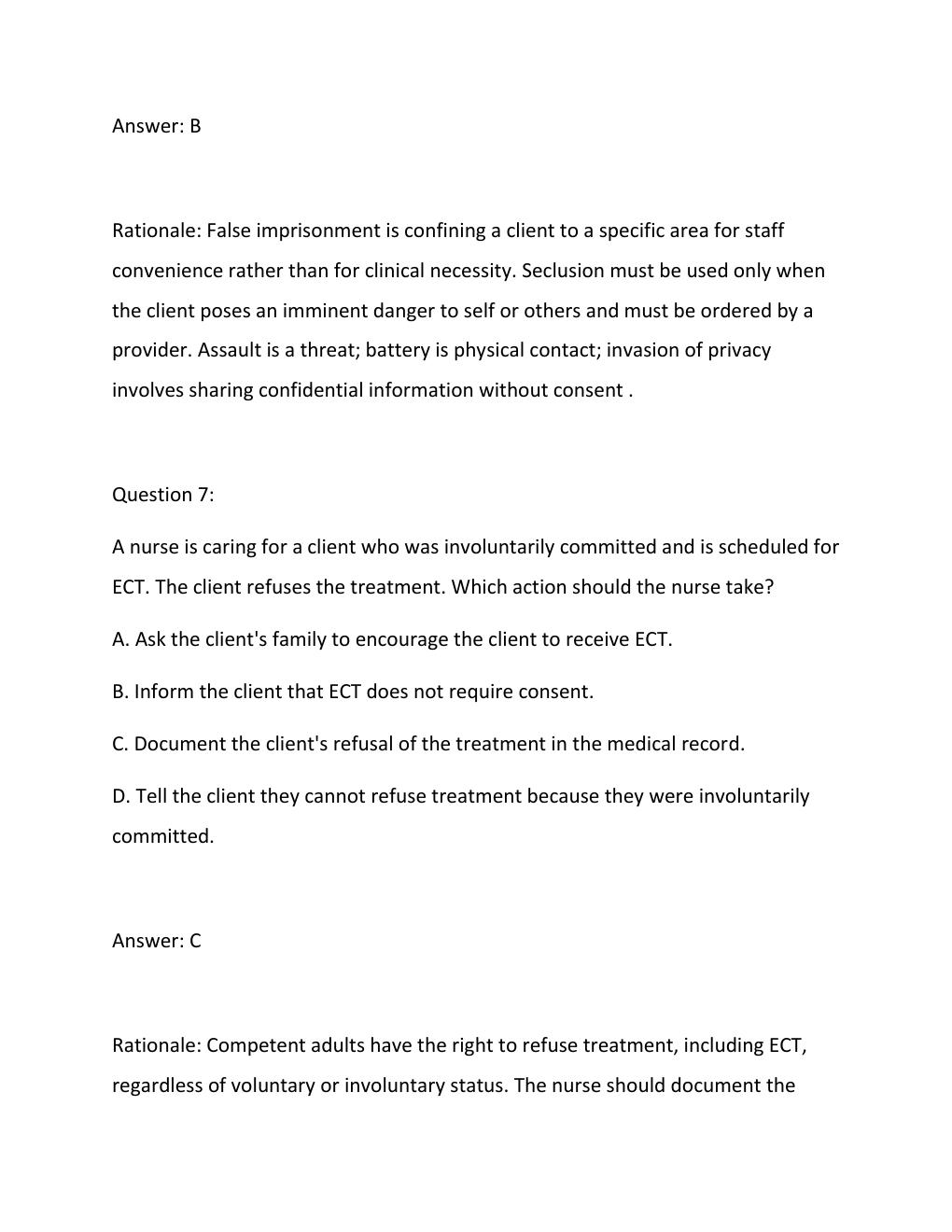 Preview page 6 of MENTAL HEALTH RN ATI PROCTORED EXAM 2026