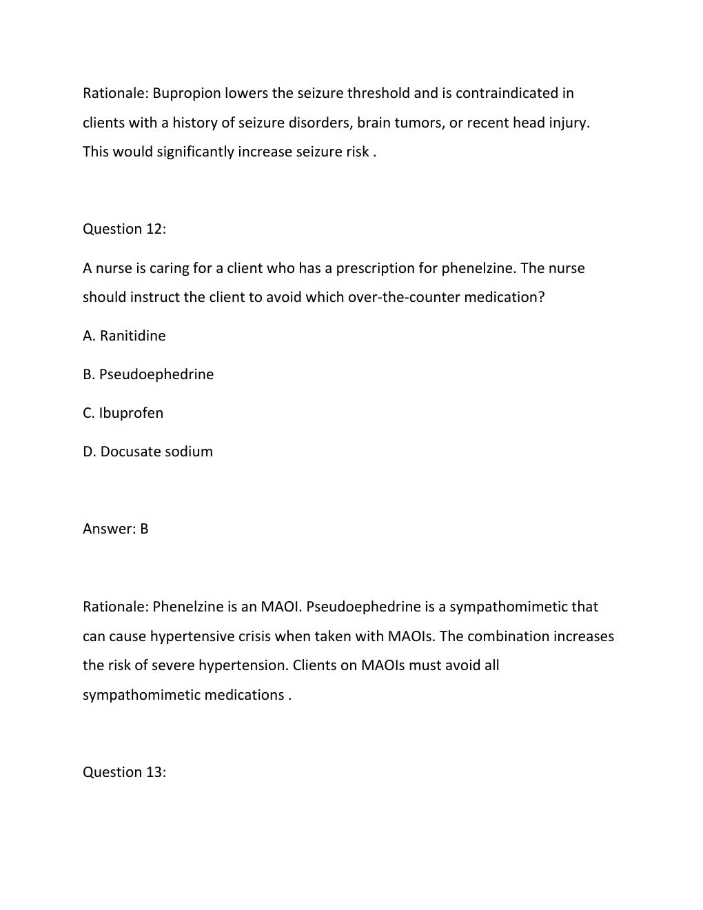 Preview page 10 of MENTAL HEALTH RN ATI PROCTORED EXAM 2026