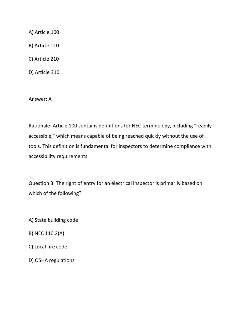 Preview page 2 of Florida Electrical Inspector Exam Practice Questions And Correct Answers