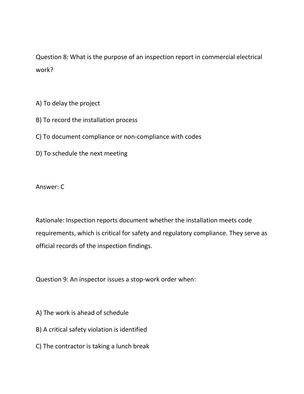 Preview page 6 of Florida Electrical Inspector Exam Practice Questions And Correct Answers