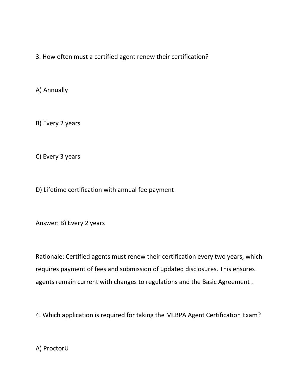 Preview page 3 of MLBPA GENERAL CERTIFIED AGENT FINAL STUDY GUIDE 2026 TESTED ANSWERS GRADED A