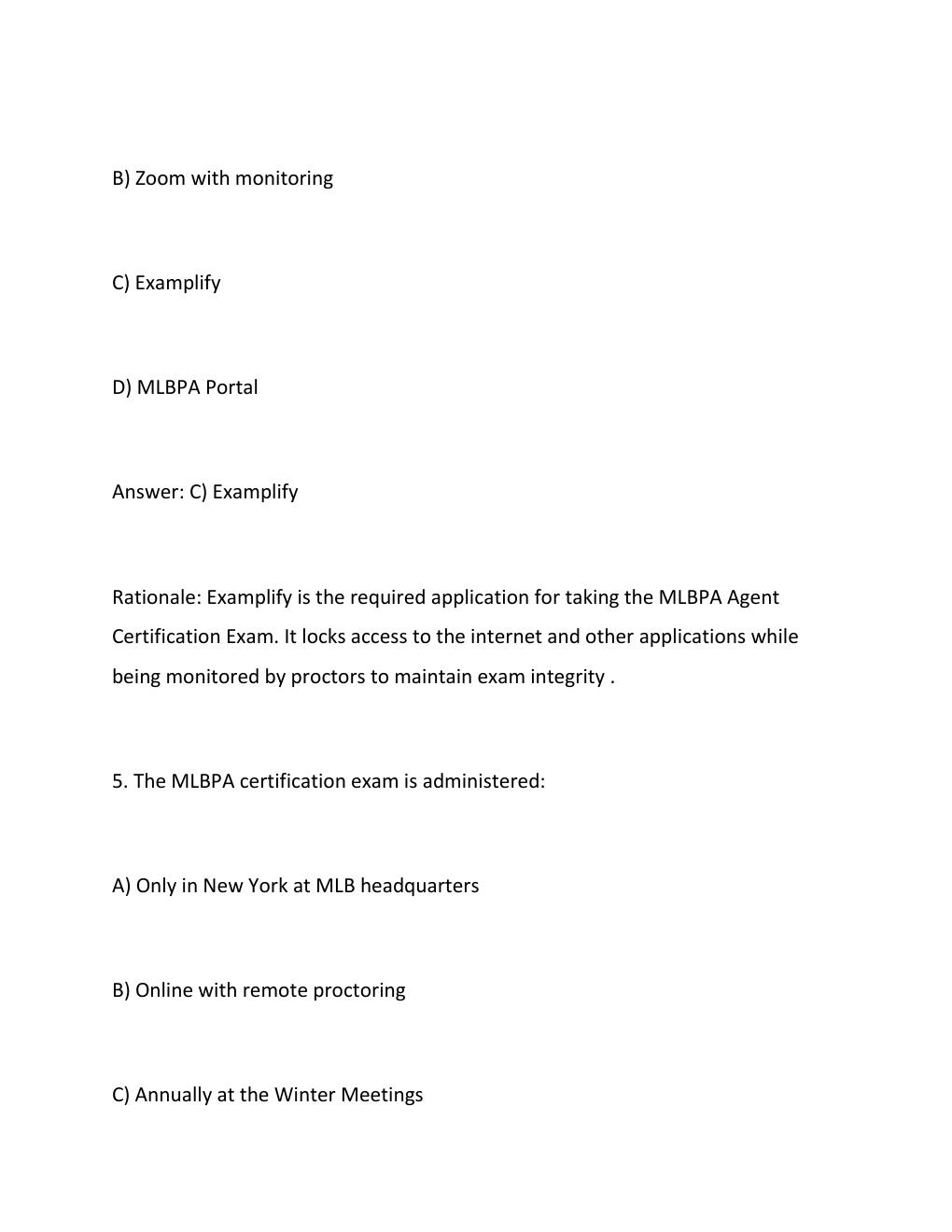 Preview page 4 of MLBPA GENERAL CERTIFIED AGENT FINAL STUDY GUIDE 2026 TESTED ANSWERS GRADED A