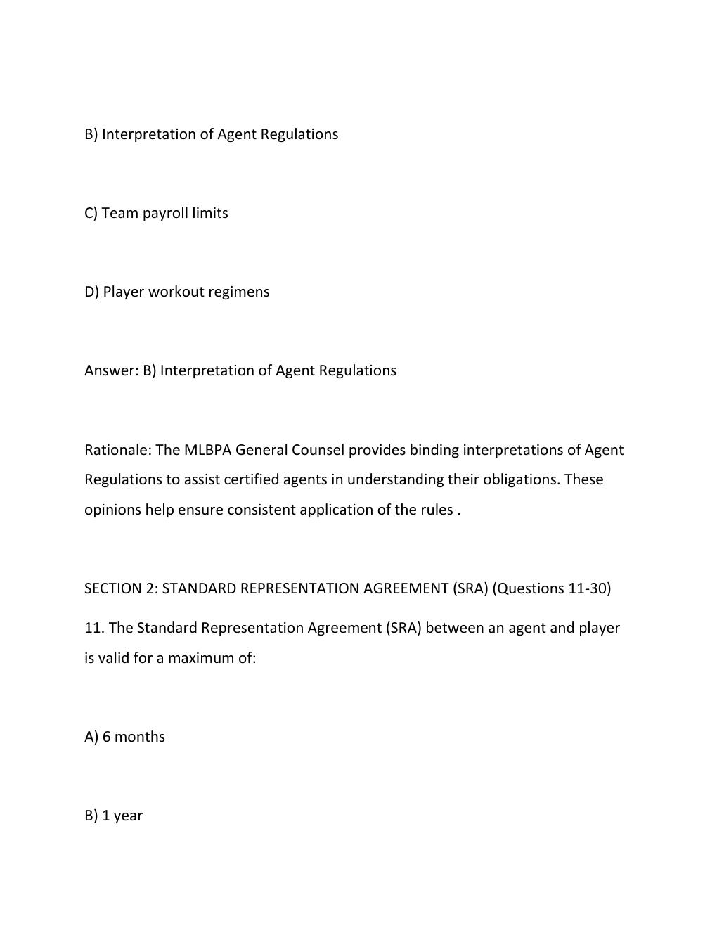 Preview page 9 of MLBPA GENERAL CERTIFIED AGENT FINAL STUDY GUIDE 2026 TESTED ANSWERS GRADED A