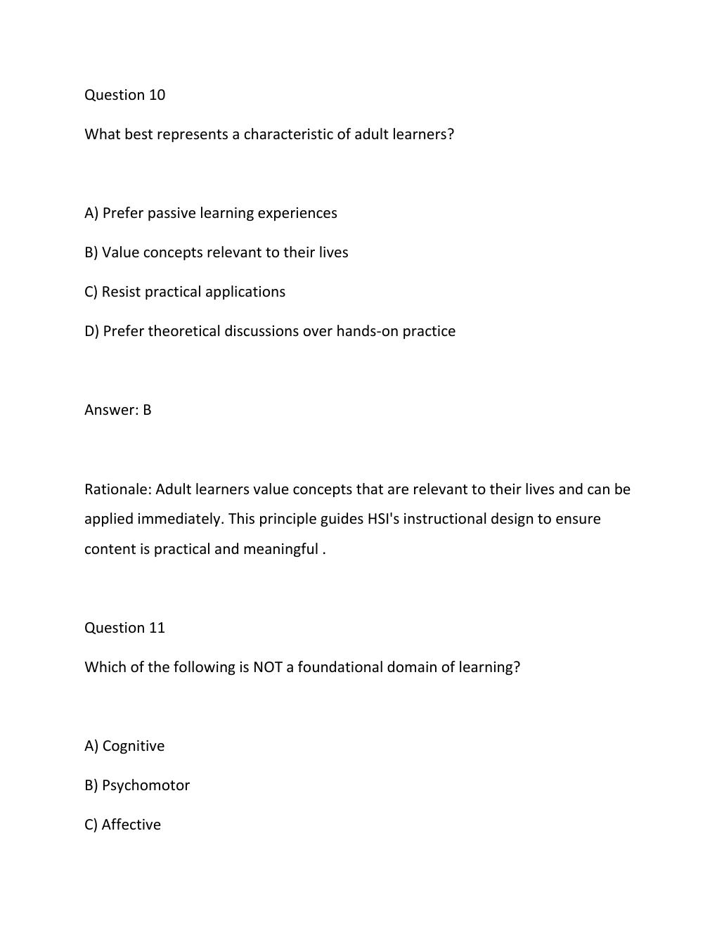 Preview page 8 of HSI Instructor Development Course Exam Questions and answers with verified Answers