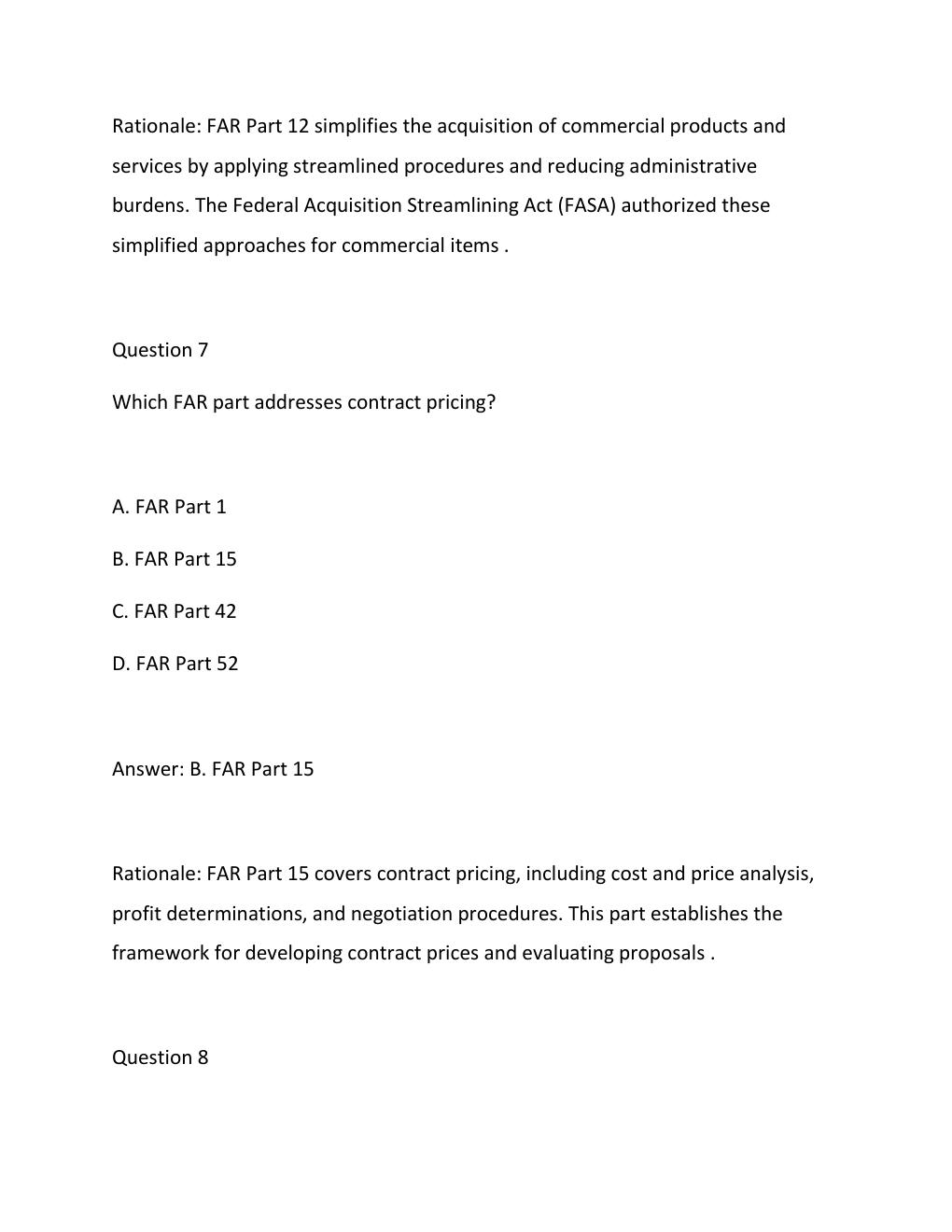 Preview page 6 of FAC-C CERTIFICATION EXAM 2026  COMPLETE PRACTICE QUESTIONS & VERIFIED ANSWERS WITH DETAILED RATIONALES  FEDERAL ACQUISIT