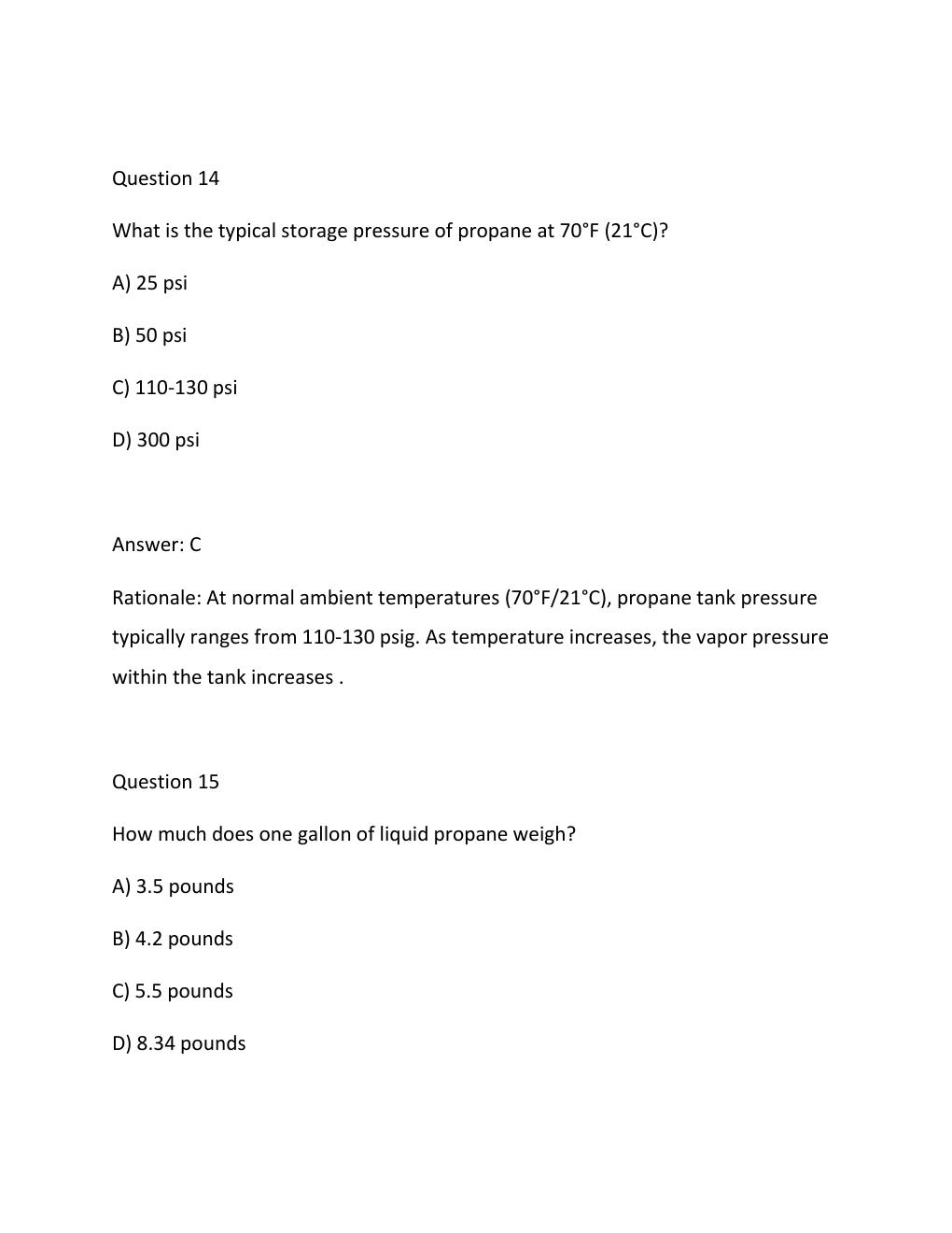 Preview page 9 of PROPANE PRACTICE TESTS EXAM WITH 100