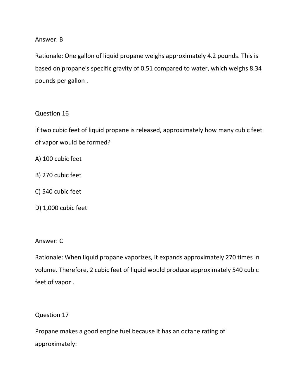 Preview page 10 of PROPANE PRACTICE TESTS EXAM WITH 100