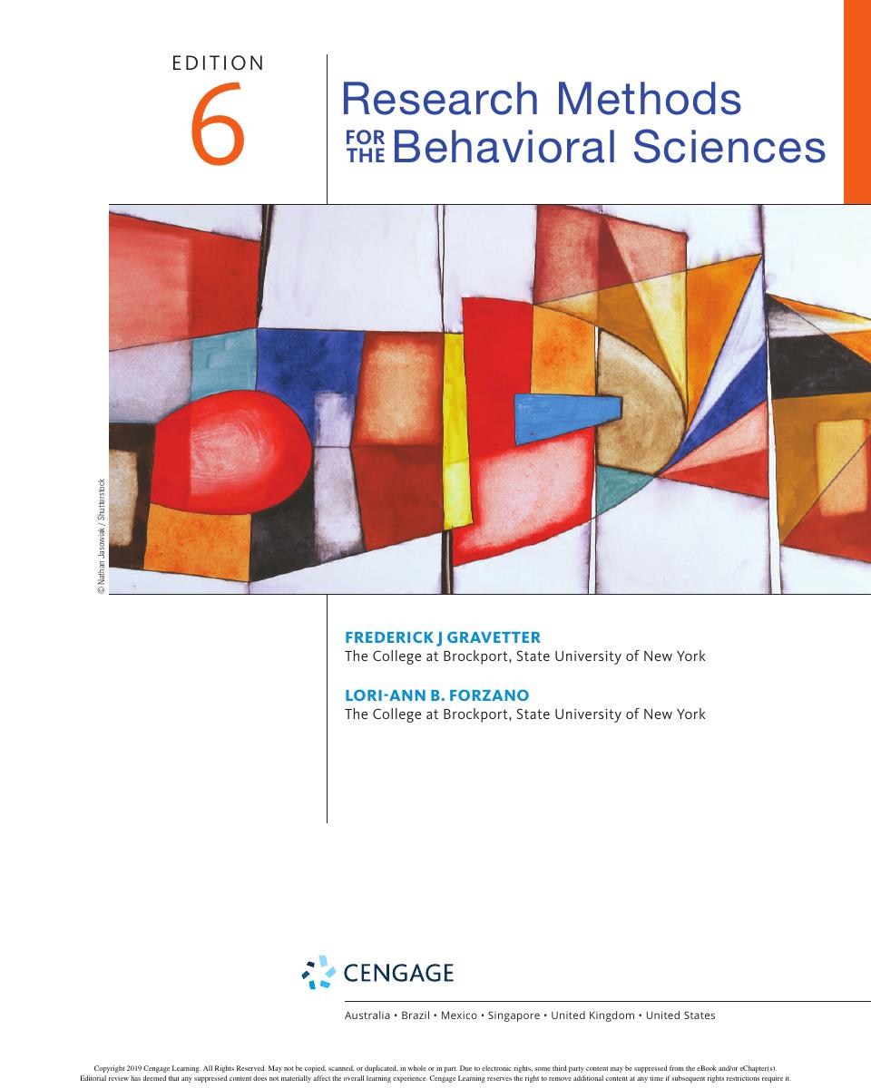 Preview page 2 of Research Methods for the Behavioral Sciences 6th Edition By Frederick Gravetter, Lori Ann Forzano