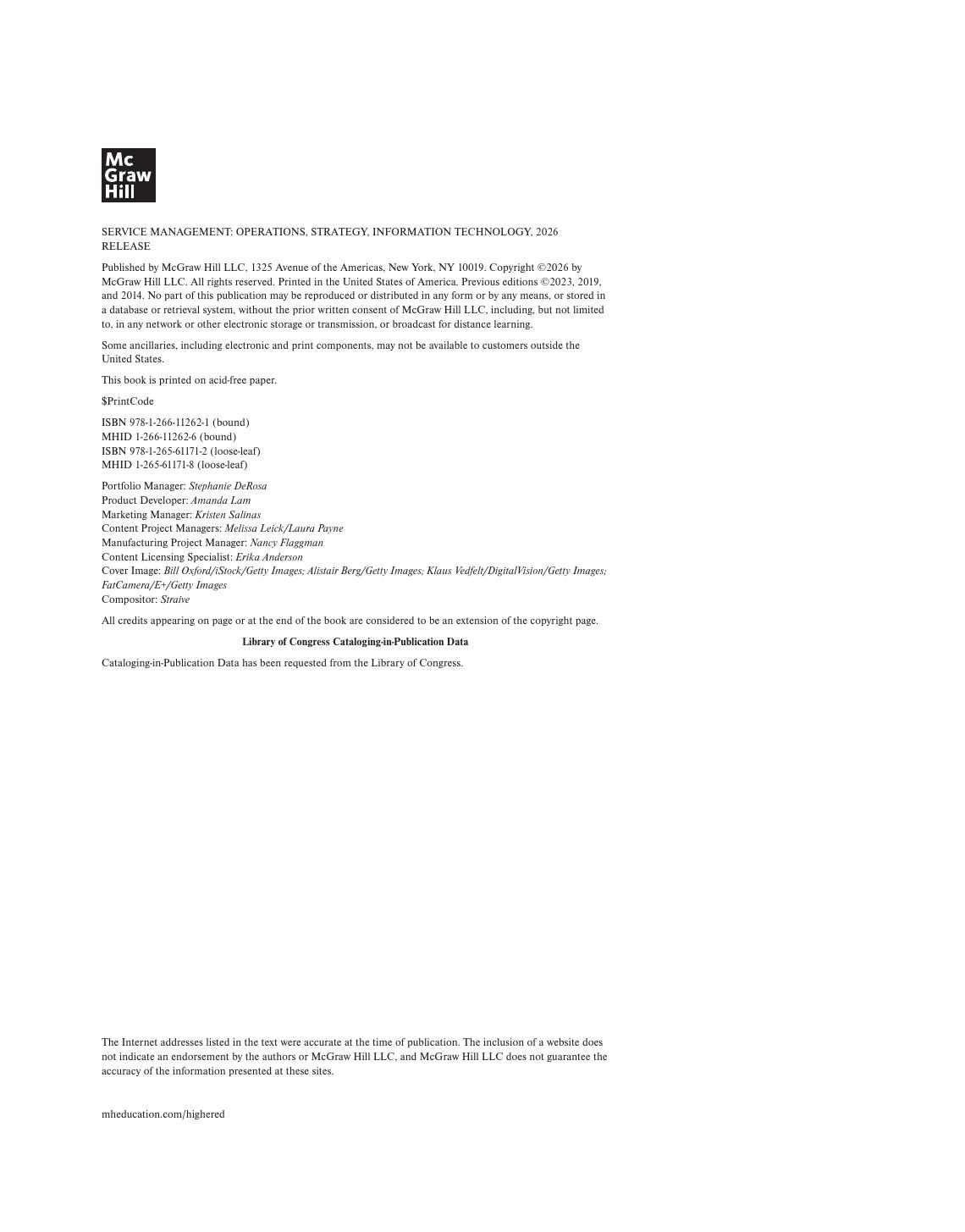 Preview page 3 of Service Management Operations Strategy Information Technology 2026 Release By Sanjeev Bordoloi, James Fitzsimmons, Mona