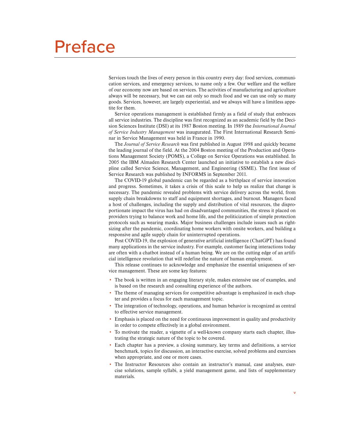 Preview page 6 of Service Management Operations Strategy Information Technology 2026 Release By Sanjeev Bordoloi, James Fitzsimmons, Mona