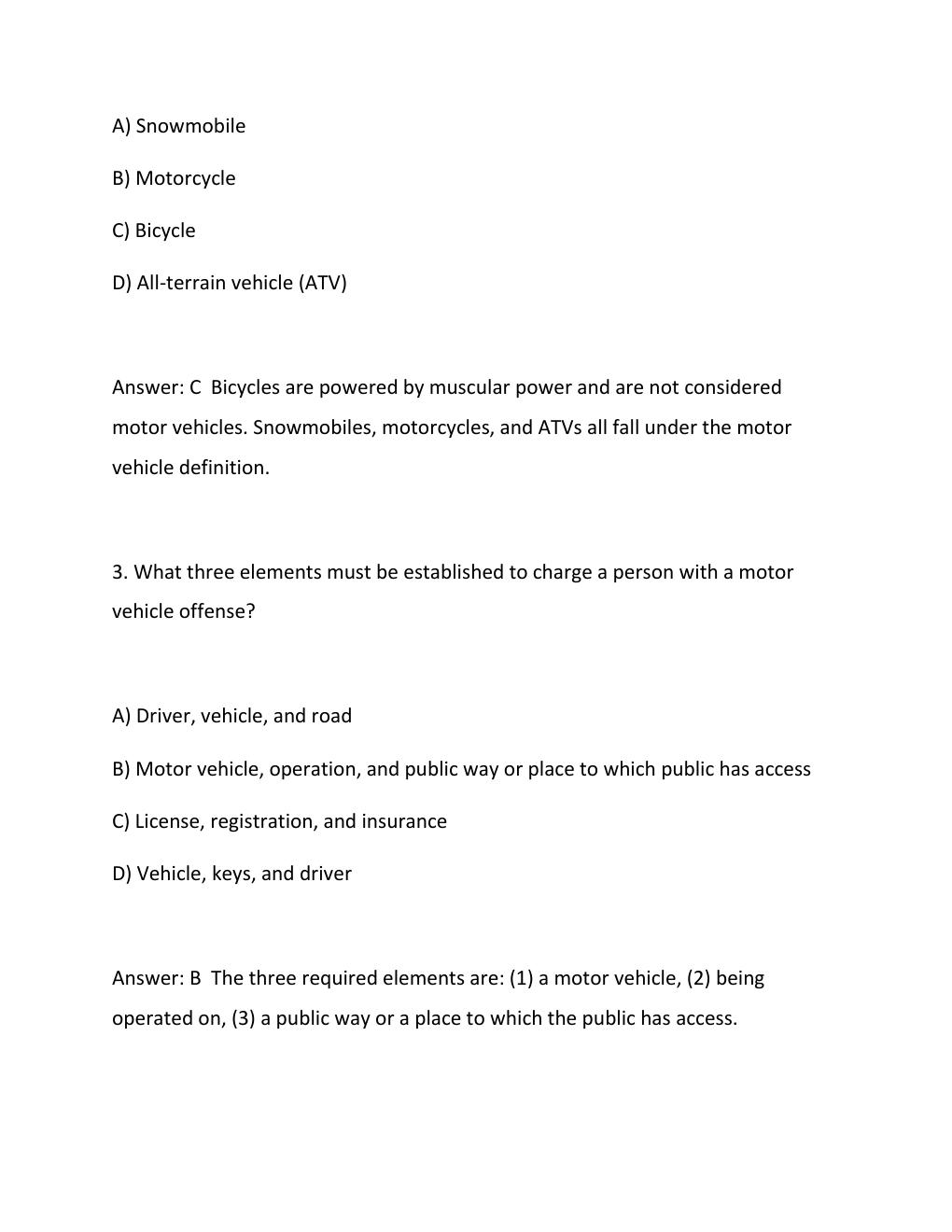 Preview page 2 of MPTC Motor Vehicle Law Ultimate Exam